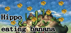 Hippo eating banana banner