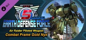 EARTH DEFENSE FORCE 5 - Air Raider Piloted Weapon Combat Frame Gold Nyx banner