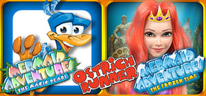 3 in 1 Ostrich Runner+Mermaid Adventures +Mermaid Adventures2 banner
