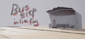Bus stop in the fog banner