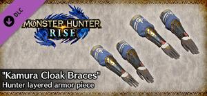 Monster Hunter Rise - "Kamura Cloak Braces" Hunter layered armor piece banner