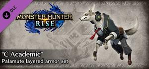 Monster Hunter Rise - "C Academic" Palamute layered armor set banner