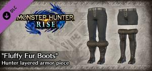 Monster Hunter Rise - "Fluffy Fur Boots" Hunter layered armor piece banner