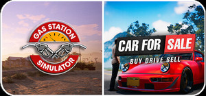 Gas Station with Car for Sale banner