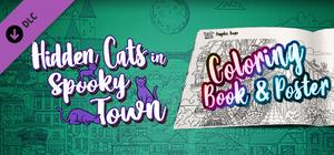 Hidden Cats in Spooky Town - Printable PDF Coloring Book and Poster banner
