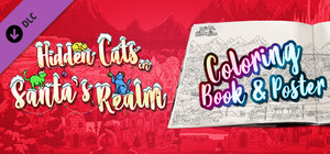 Hidden Cats in Santa's Realm - Printable PDF Coloring Book and Poster banner