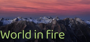 World in fire banner