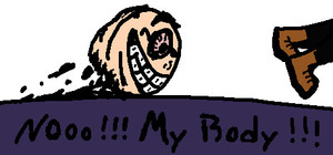 NOOO! MY BODY! banner