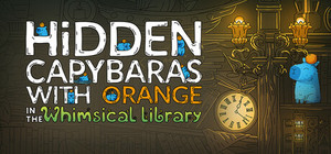 Hidden Capybaras with Orange in the Whimsical Library banner