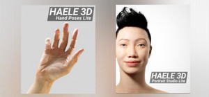 HAELE 3D - Hand Poses Lite + Portrait Studio Lite - Anatomy Drawing References banner