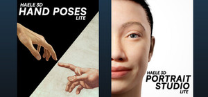 HAELE 3D - Hand Poses Lite + Portrait Studio Lite - Anatomy Drawing References banner