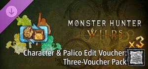 Monster Hunter Wilds - Character & Palico Edit Voucher: Three-Voucher Pack banner