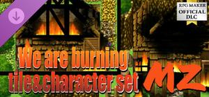 RPG Maker MZ - We are burning tile and character set banner