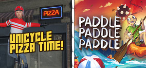 Unicycle Pizza Time! + Paddle Paddle Paddle banner