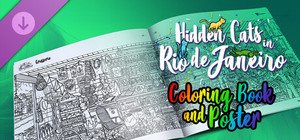 Hidden Cats in Rio de Janeiro - Printable PDF Coloring Book and Poster banner