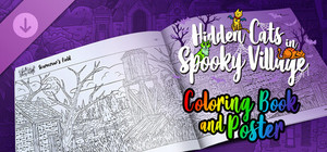Hidden Cats in Spooky Village - Coloring Book and Poster banner