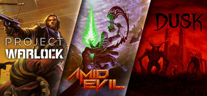 DUSK x Project Warlock x AMID EVIL: 7 Years of Mayhem banner