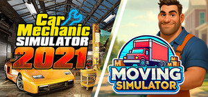 Moving Simulator and Car Mechanic Simulator 2021 banner