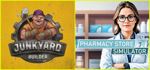 Pharmacy Store Simulator x Junkyard Builder banner