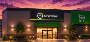 PAY WITH TIME banner