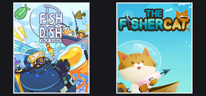 Fish to Dish: Idle Sushi + The Fishercat banner