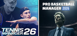 Tennis Manager 26 x Pro Basketball Manager 2026 banner