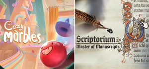 Scriptorium x Cozy Marbles banner