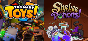Too Many Toys! x Shelve the Potions! banner