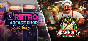 Retro Arcade Shop Simulator x Wrap House Simulator banner