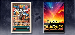 Sporting Goods Shop & Dwarves: Glory, Death and Loot banner