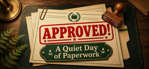 Approved! A Quiet Day of Paperwork banner