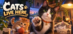 Cats Live Here banner