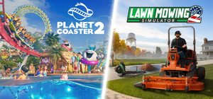Planet Coaster 2 x Lawn Mowing Simulator 2 banner