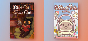 Busy Cat Companions: Black Cat Book Club x NoSlack Pets: Lo-Fi Paws banner